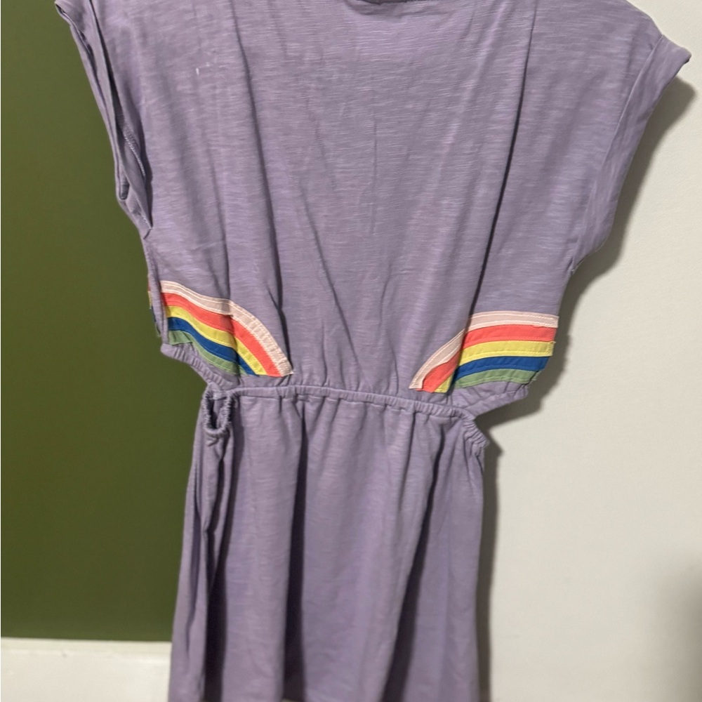 Mini Boden Purple Dress with Rainbow Cut Out Size 11-12Y